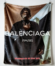 Balenciaga Paris Portrait Flannel Sofa Throw Blanket for Wall Decor BA078